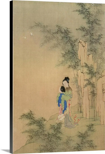 Two Figures Embracing Canvas Reproduction by Chuiu Ying, Shi...