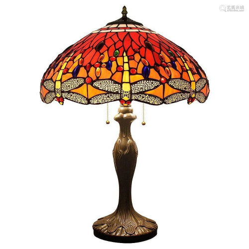 24" Tiffany Style Dragon Fly Table Lamps