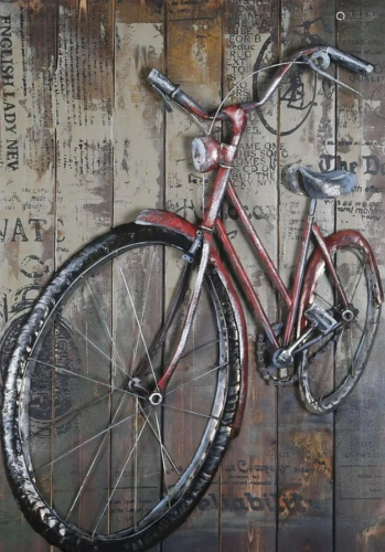 Red Bicycle Art Decoration 3D Modern Wall Art Painting