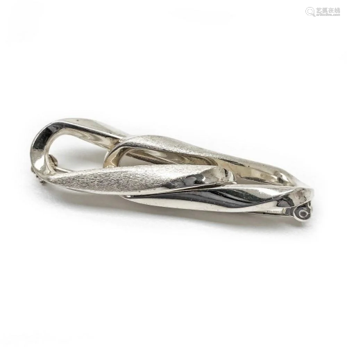 Sterling Silver Contemporary Designed Ladies Brooch