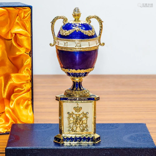 1895 Blue Serpent Clock Royal Russian Egg 7€