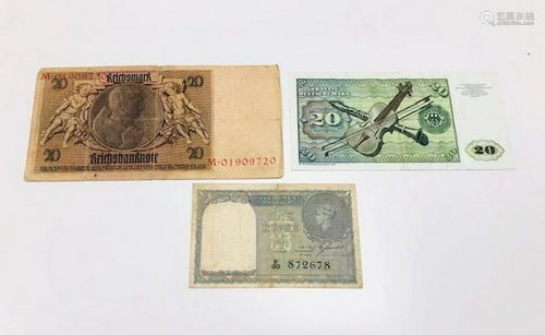 Lot Of 3 International Bank Notes