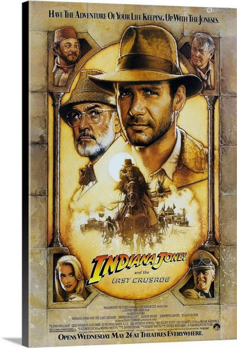 Indiana Jones and the Last Crusade Movie Canvas Reproduction