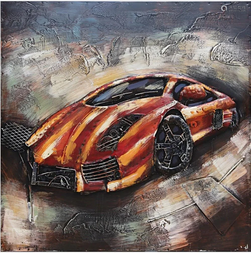 Collector Edition Hand Made Race Car 3-D Painting