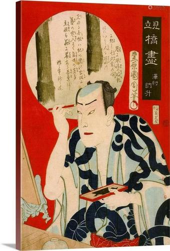 Male Kabuki Actor By Kunichika Toyohara Canvas Reproduction