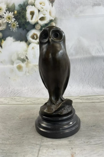 Perching Owl Bronze Sculpture
