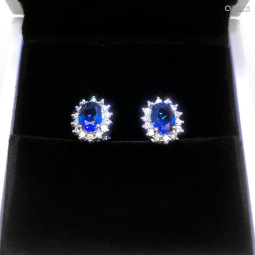 LADY DIANNE INSPIRED TANZANITE EARRINGS SET WITH LED
