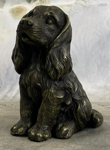 Big Eared Cocker Spaniel Puppy Bronze Sculpture