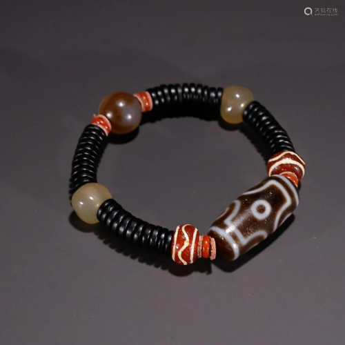 CHINESE DZI BEADED BRACELET