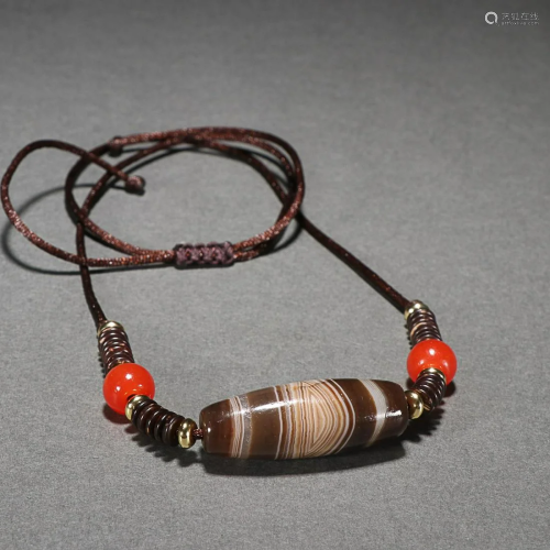 CHINESE DZI BEAD PENDANT