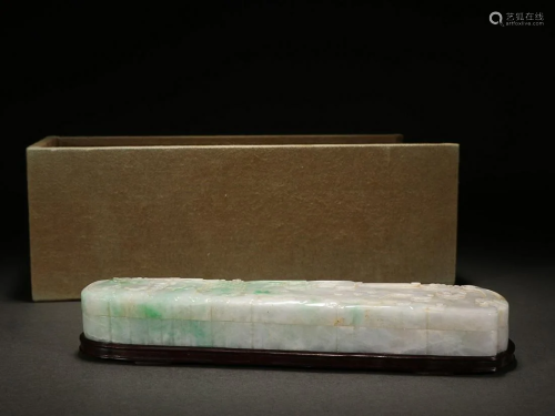 CHINESE JADEITE ZITHER -FORM COVERED BOX