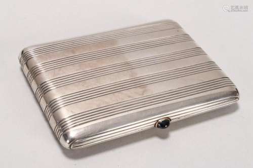 Russian Faberge Silver Cigarette Case,