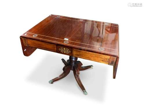 Good Regency Inlaid Rosewood Sofa Table,