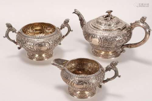 Good George III Sterling Silver Three Piece Tea