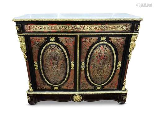 French Napoleon III Style Boulle Credenza,