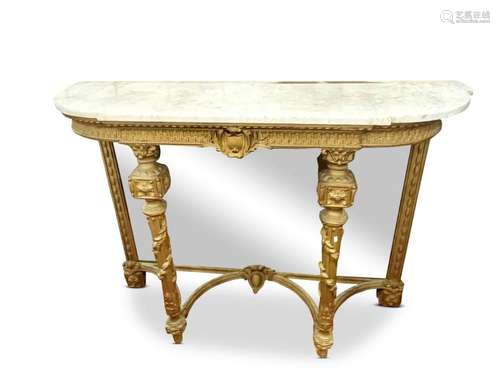 Good Late 19th Century French Gilt Wood and Marble