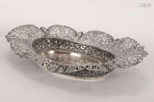 Indonesian Yogya Silver Serving Tray,