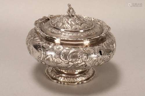 Stunning George IV Sterling Silver Tea Caddy,