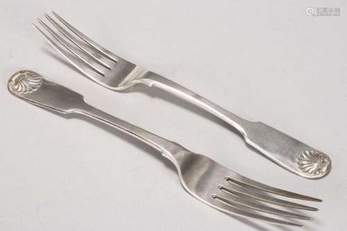 Five William IV Sterling Silver Forks,