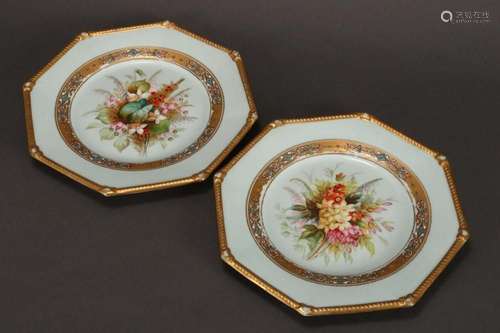 Pair of Royal Worcester Porcelain Cabinet Plates,