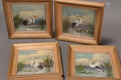 Set of Four 20th Century Oil Paintings,