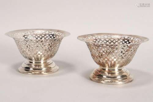 Pair of Edwardian Sterling Silver Pierced Bowls,