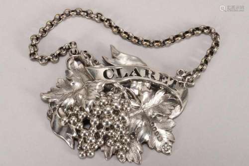 Quality Victorian Sterling Silver Decanter Label,