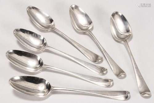 Set of Six George III Sterling Silver Spoons,
