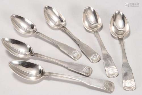 Set of Six Danish Silver Spoons,