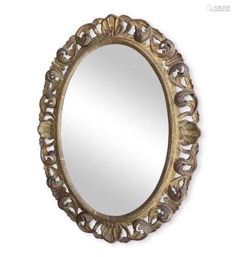 Gilt Oval Wall Mirror,