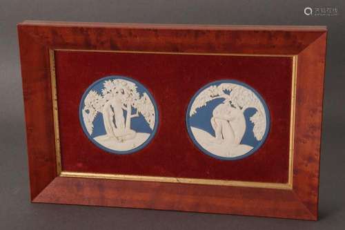 Pair of Framed Wedgwood Jasperware Roundels,