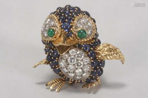 Charming Asprey 18ct Gold Multi Gem Brooch,