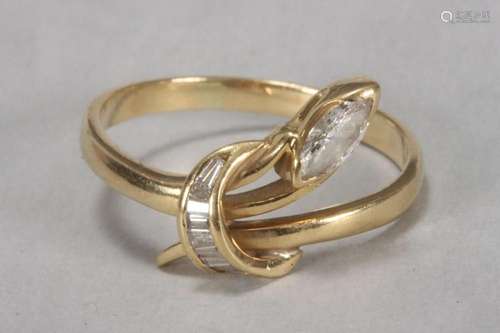 Ladies 18ct Yellow Gold and Diamond Ring,