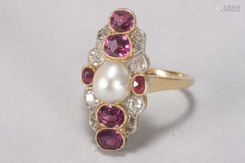 Ladies Art Deco Style 18ct Gold, Diamond, Amethyst