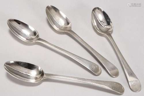 Set of Four George III Sterling Silver Spoons,