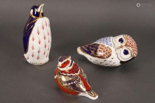 Three Royal Crown Derby Paper Weights,