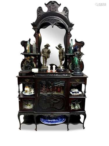 Late Victorian Mirrored Back Saloon Cabinet,