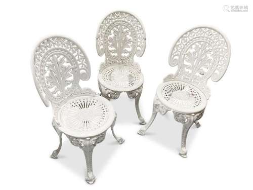 Set of Eight Heavy Outdoor Chairs,