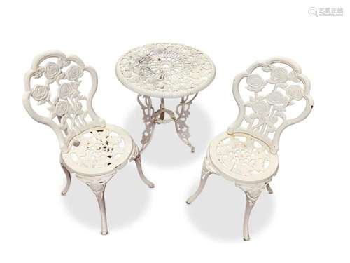 Late Victorian Cast Three Piece Outdoor Set,