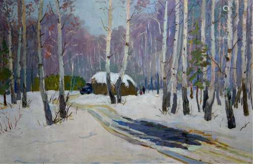 Oil painting Winter landscape Belyak Vladimir Iosifovich