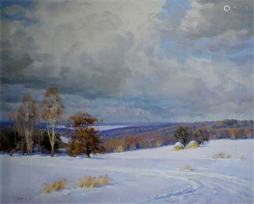 Oil painting Winter landscape Litvinenko Valentin Gavrilovic...