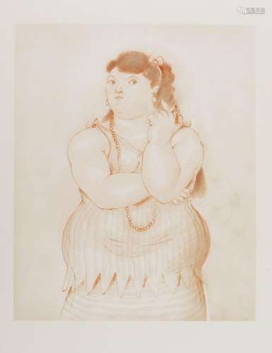 Fernando Botero (b. 1932) Mujer Fumando