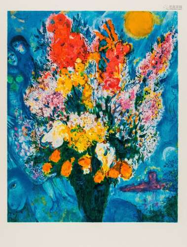 Marc Chagall (1887-1985) after. Le Bouquet Illuminant le Cie...