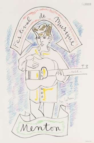 Jean Cocteau (1889-1963) Menton. Festival de Musique