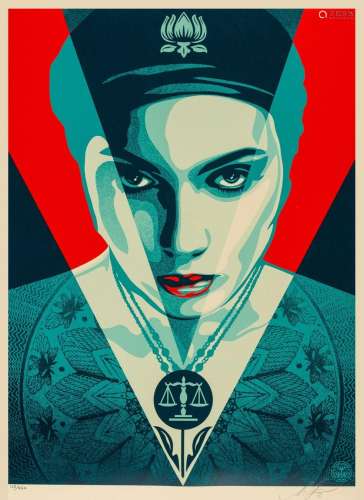 Shepard Fairey (b. 1970) Justice Woman (Red)