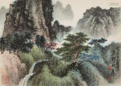 XIE ZHILIU (1910-1997) Landscape with Waterfall