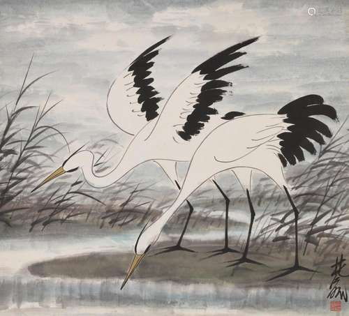 LIN FENGMIAN (1900-1991)   Two Egrets