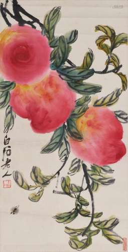 ATTRIBUTED TO QI BAISHI (1864-1957)    Peaches