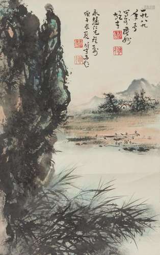 LI XIONGCAI (1910-2001) Scenery of a Fishing Village