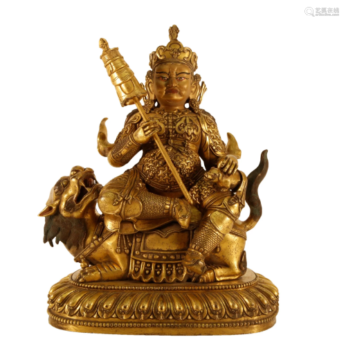 A Gilt-Bronze Figure Of Vaishravana